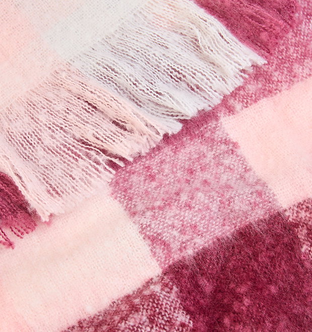 Check throw in vintage rose