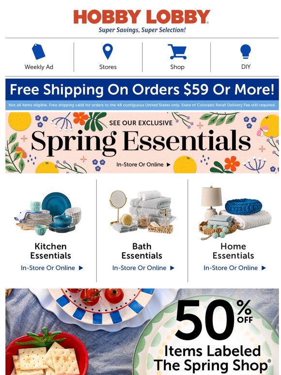 Picnic Party! 50% Off The Spring Shop®