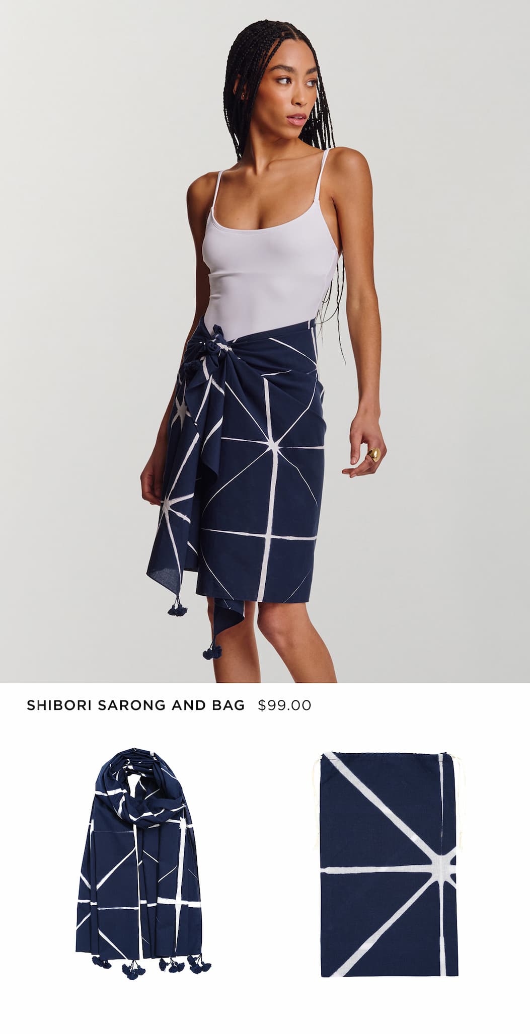 Shibori Sarong And Bag