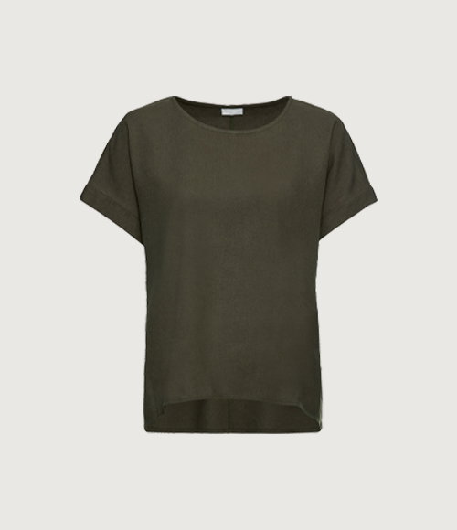 T-Shirt, Dunkelgrün, kurzärmelig, Rundhalsausschnitt, Produktansicht, Vorderansicht