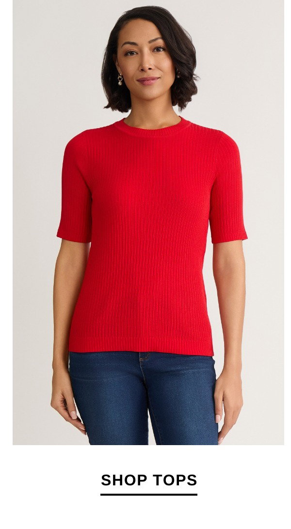 Sutton Tee Shirt, Ribbed Knit - SHOP TOPS >>