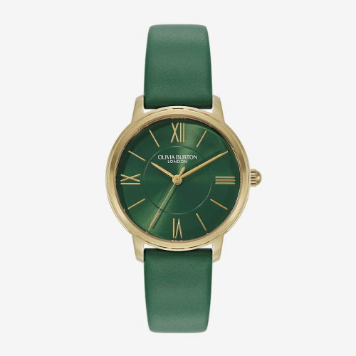 Olivia Burton Women's Green Dial & Green Leather Strap Watch