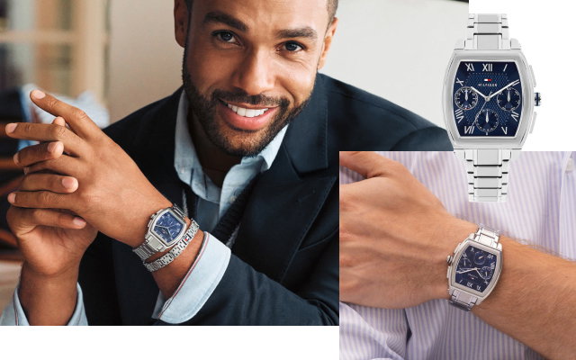 Tommy Hilfiger Men's Blue Dial & Stainless Steel Bracelet Watch