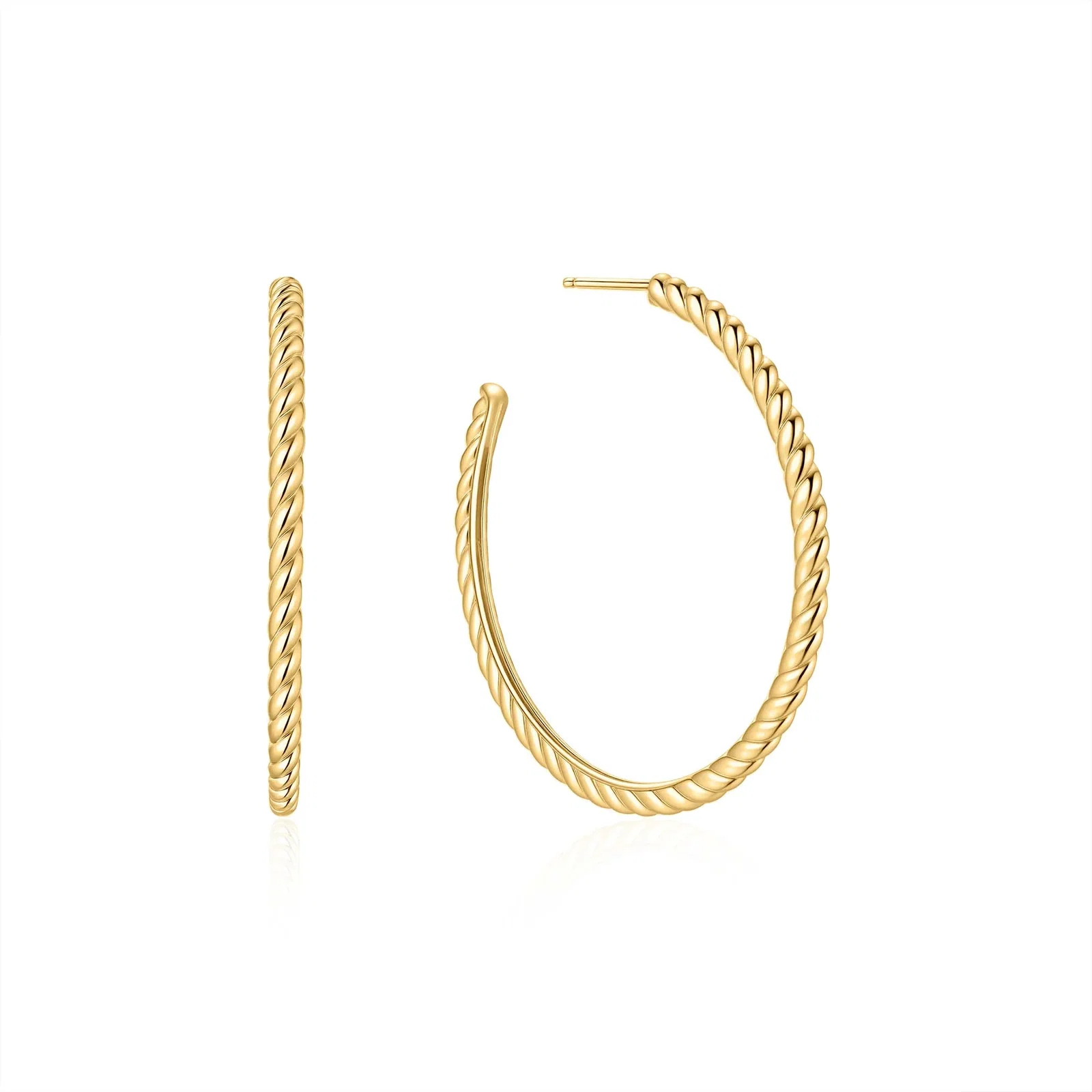Image of Gold Twisted Oversized Hoop Earrings