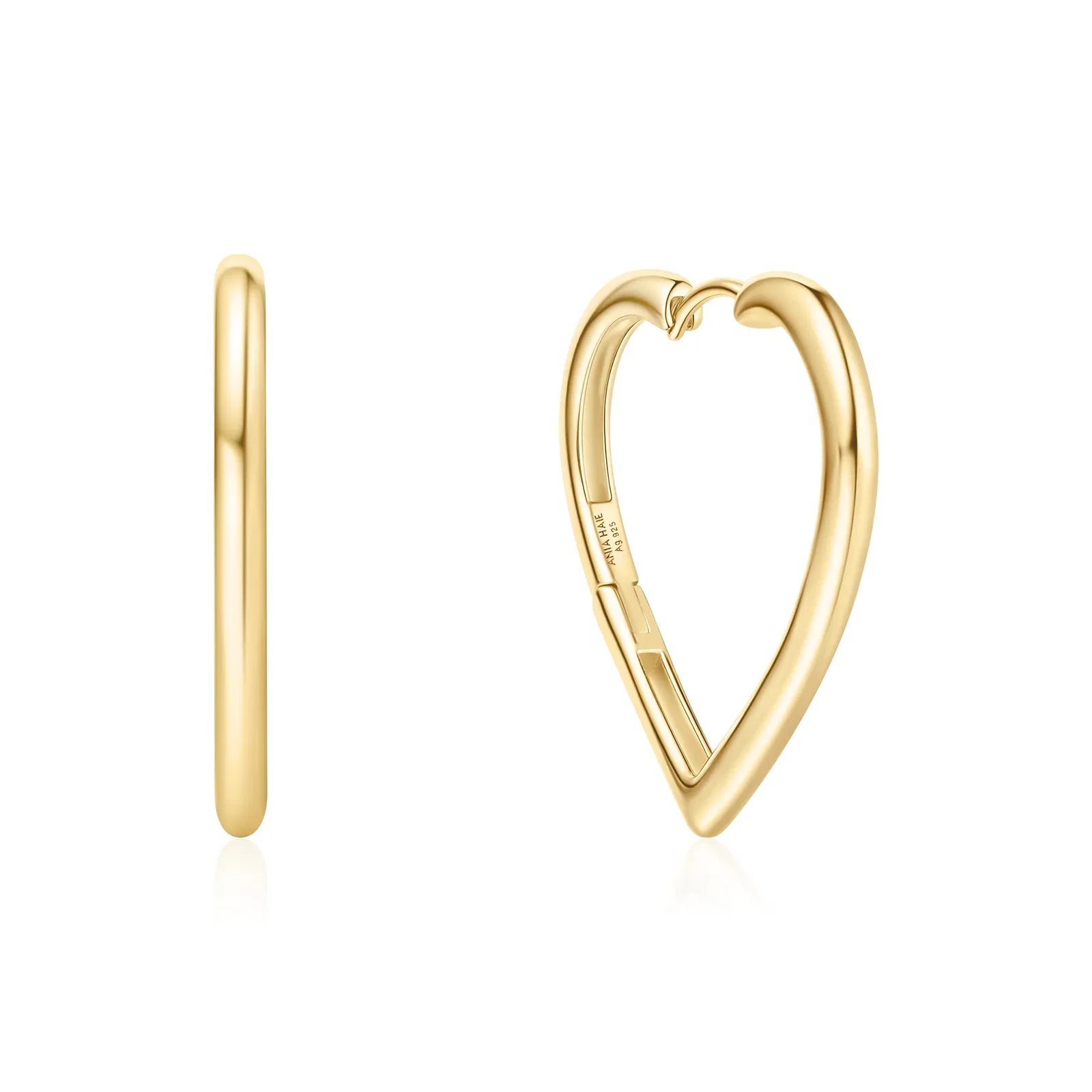 Image of Gold Large Heart Hoop Earrings