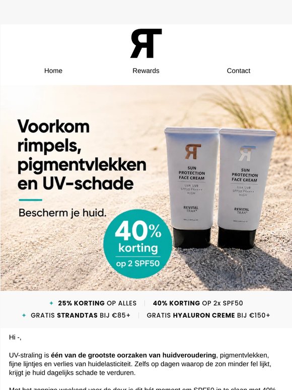 🌞 Zon in aantocht: Nu 40% korting op SPF50! 🌞