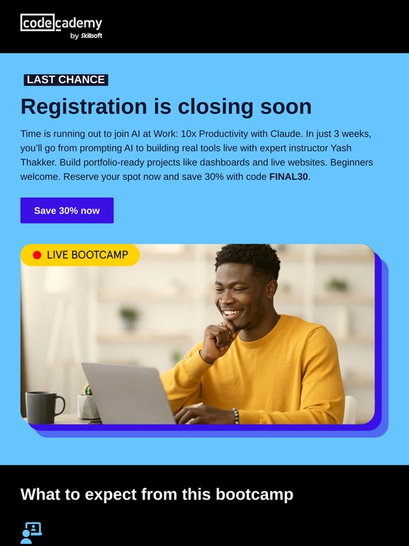 Last call — 3 weeks to transform how you work with AI
