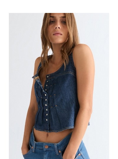 Slim Lightweight Pleated Corset Top
