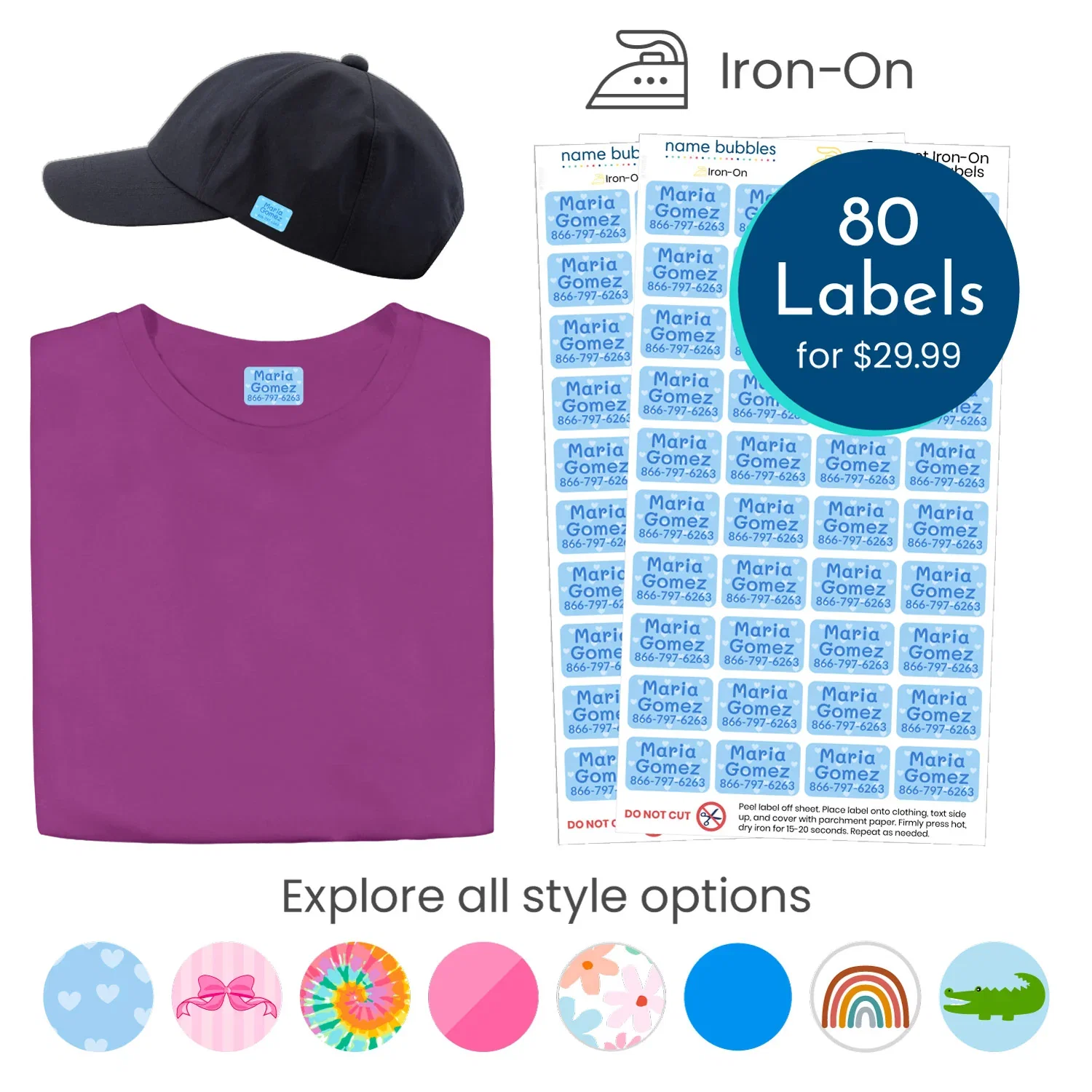 Image of Custom Rectangle Iron-On Clothing Labels