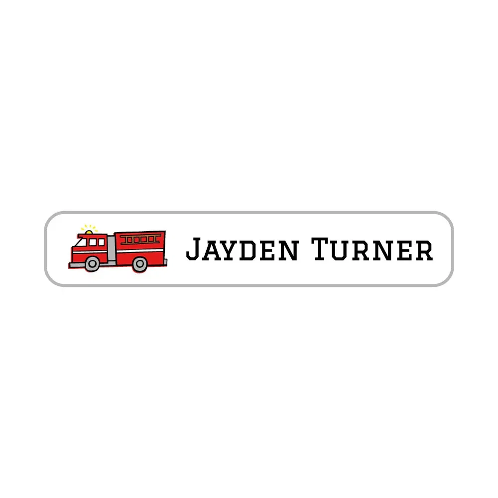 Image of Fire Truck Iron-On Clothing Labels
