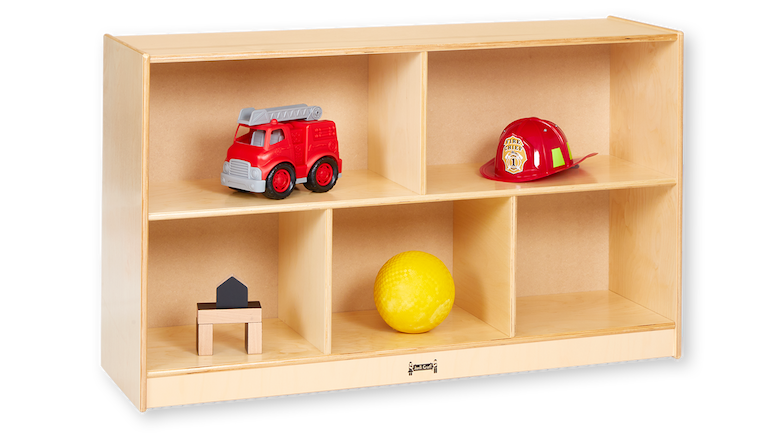 Preschool Mobile Divided Shelf Storage - Plywood Back, 29-1/2"H