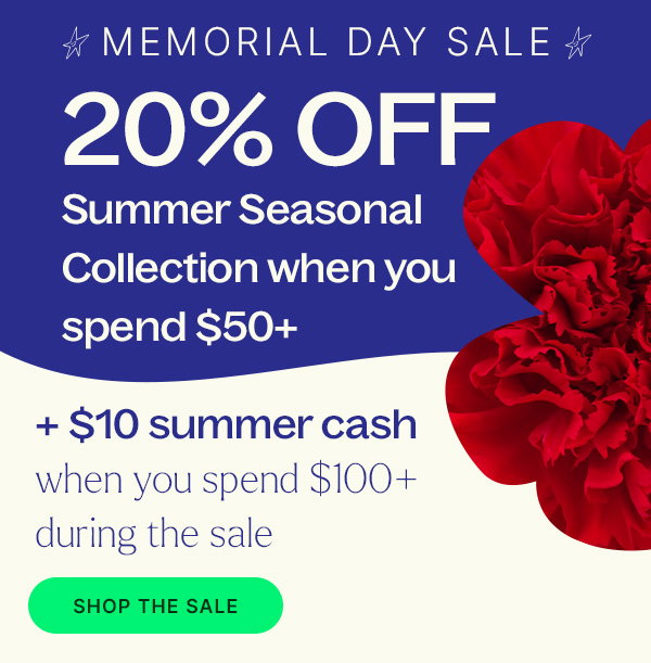 20% Off: Memorial Day Sale