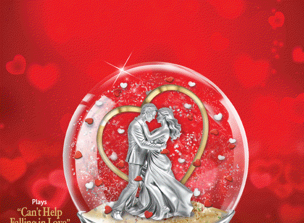 A Serenade for Your Love Story: Personalized Musical Glitter Globe Plays Can't Help Faling in Love, a 1961 Elvis Presley #1 Hit