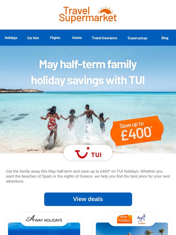 Save up to £400 on TUI family holidays 🌴