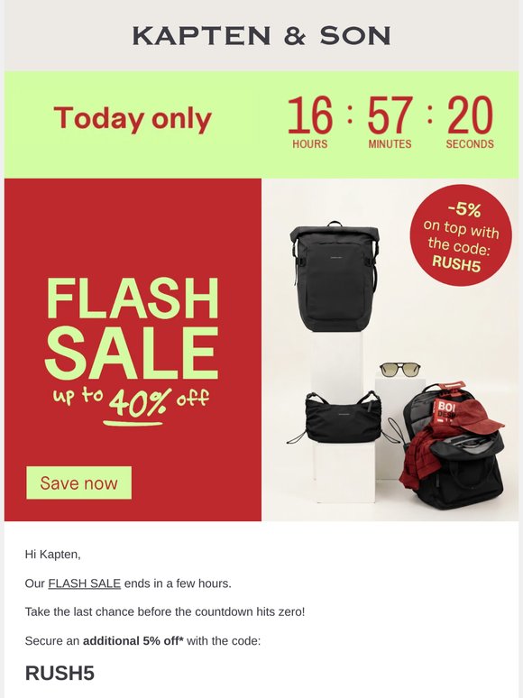 Today Only: Up to 40% off