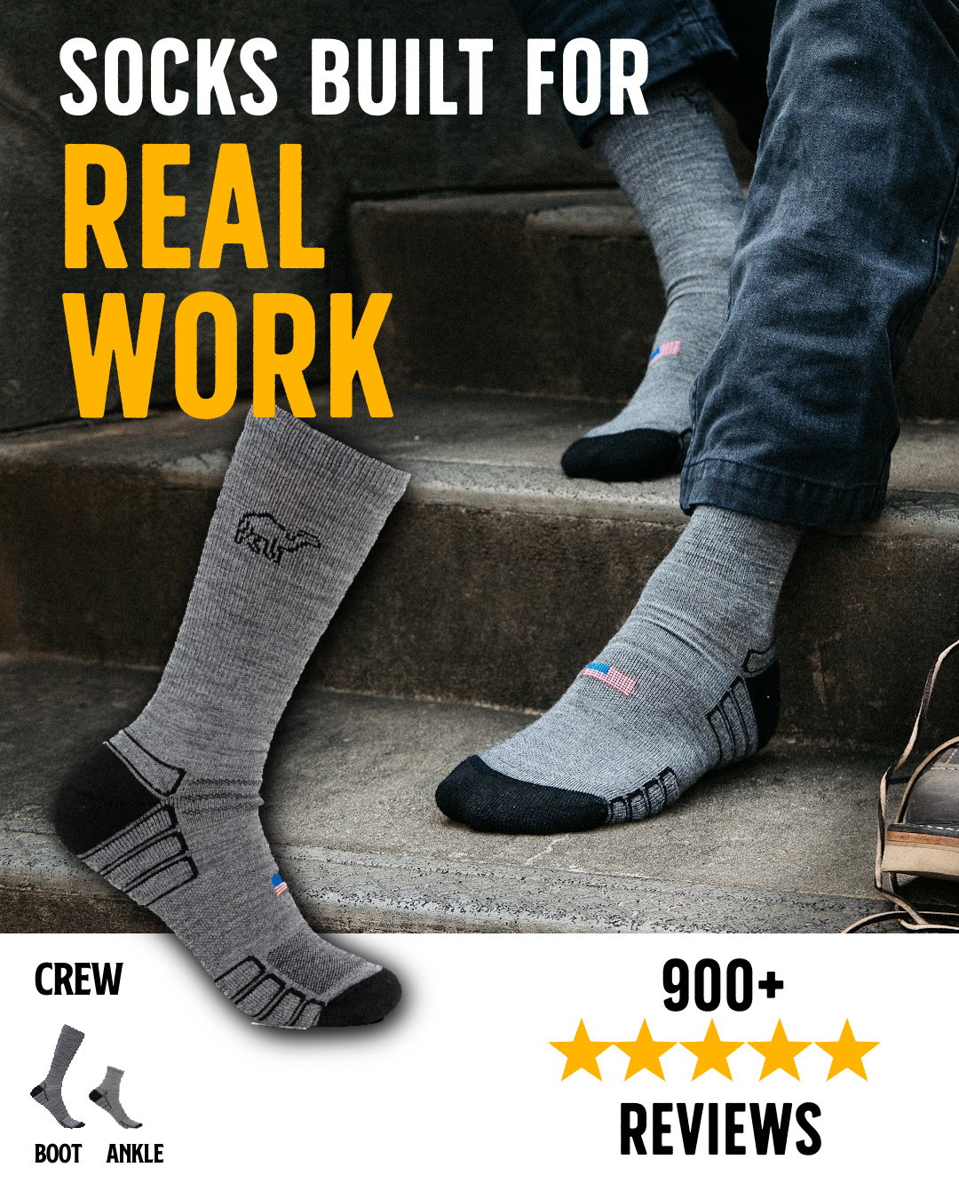 grey crew sock product standout