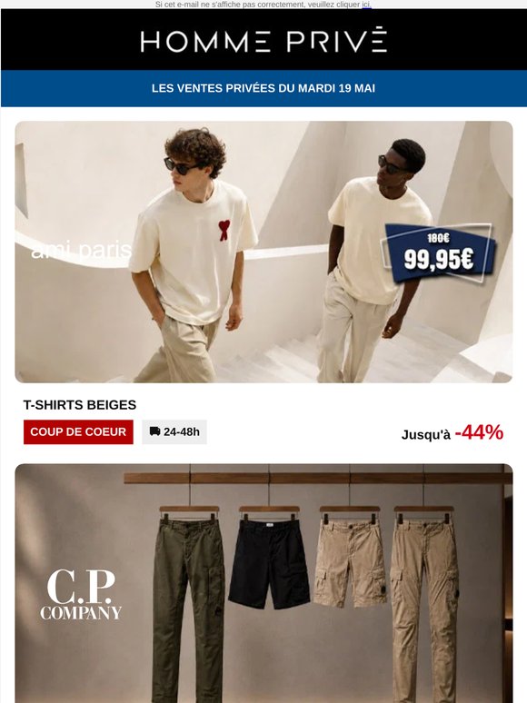 🔥 T-shirts AMI PARIS à 99,95€ | C.P COMPANY | BOSS Montres & Lunettes | RALPH LAUREN Parfums...
