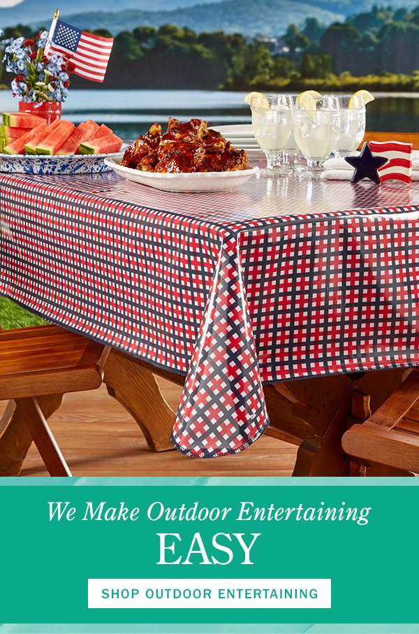 We Make Outdoor Entertaining Easy. Shop Outdoor Entertaining. Heavy-Duty Print Oilcloth Tablecloth