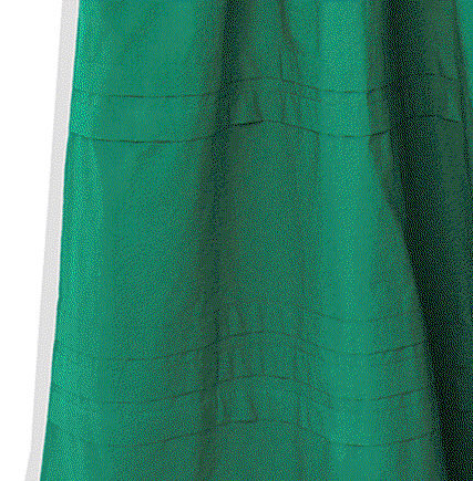 Green Shirred Bodice V-Neck Sleeveless Midi Dress