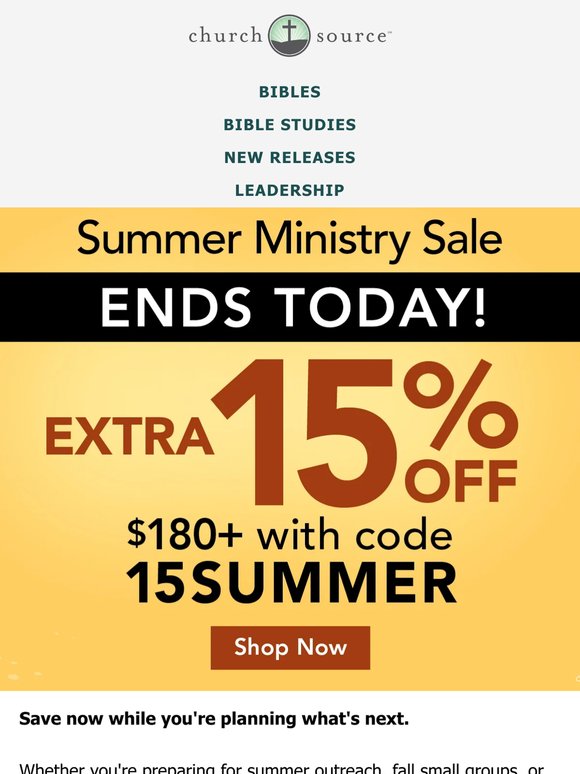 Last chance: Extra 15% off ends tonight! ⏳