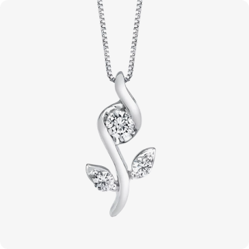 Sirena Diamond Rose Pendant 10k White Gold