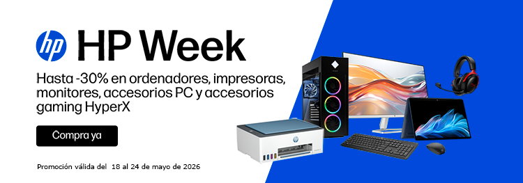 HP WEEK. HASTA -30% EN ORDENADORES , IMPRESORAS, MONITORES, ACCESORIOS PC Y ACCESORIOS GAMING HYPERX