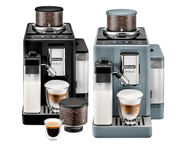 Cafetera superautomática - De'Longhi Rivelia EXAM440.55.B, Molinillo integrado, 2 depósitos de café, LatteCrema hot, 16 recetas, 19 bar, 1450 W