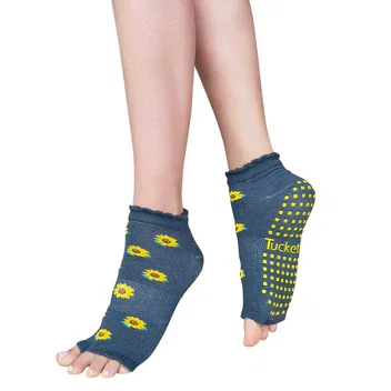 Tucketts Anklet Pilates Socks - Non-Slip Grip, Open Toe, Barre & Yoga