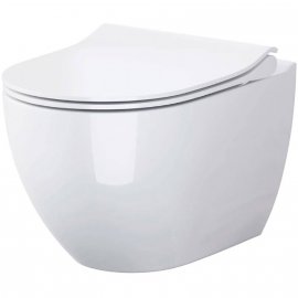 CERSANIT Miska WC podwieszana ZEN bezkołnierzowa z deską duroplastową biała S701-428