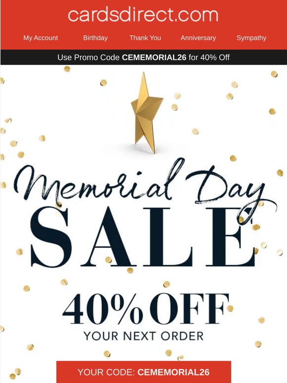 🌟Memorial Day SPECIAL: Save 40% Sitewide Now!