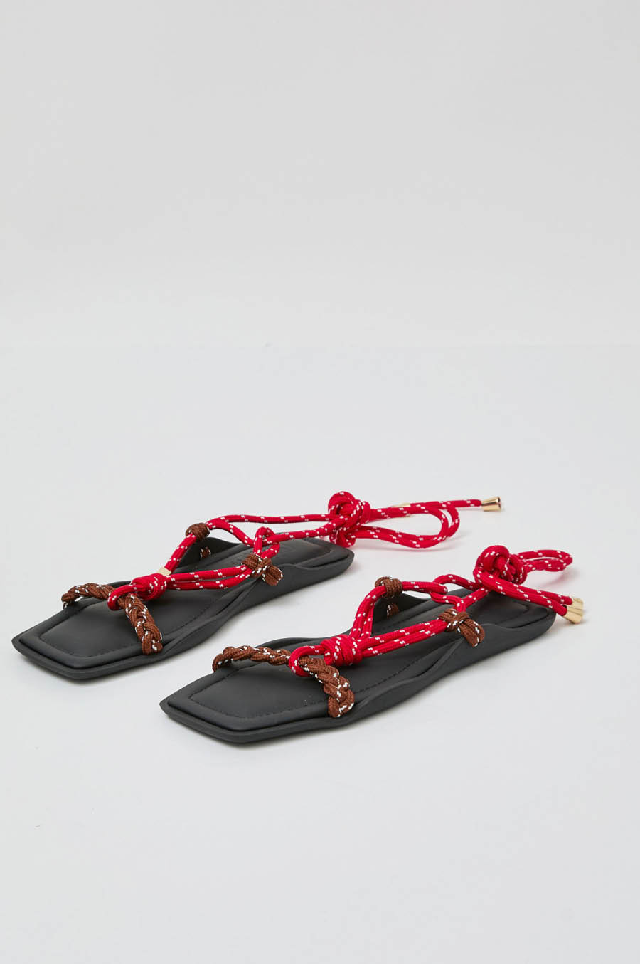 Flòwze Flò Square Sandal in Red and Brown