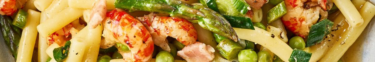 Pasta mit Flusskrebsen und Spargel