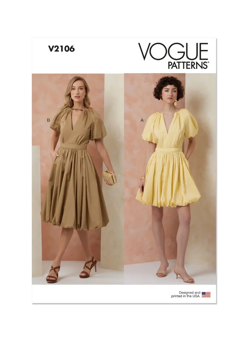 Image of Vogue Sewing Pattern 2106 (U5)Misses' Dress in Two Lengths  16-18-20-22-24