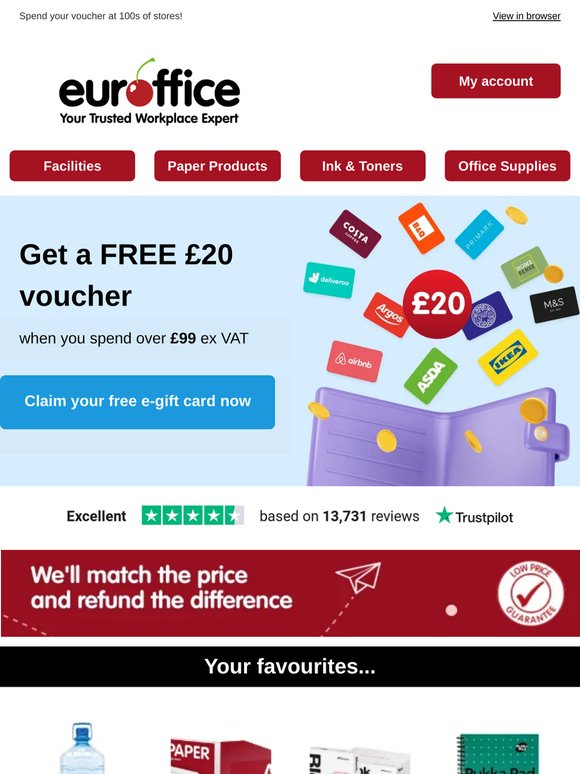 Order today and claim a free £20 eGift Card 🎁