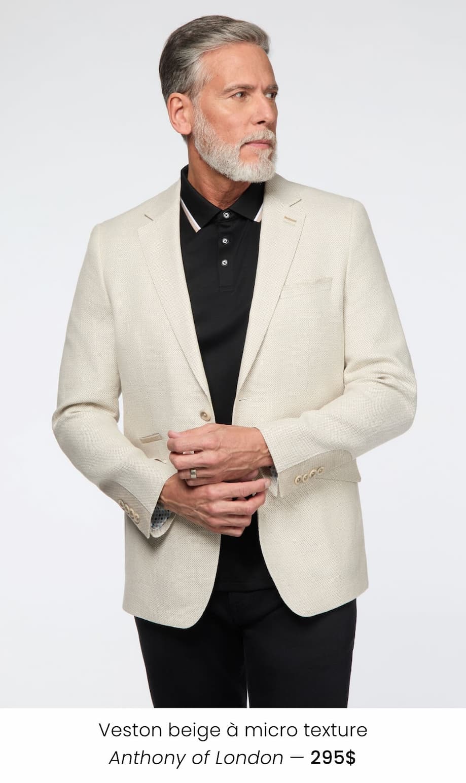 Veston beige à micro texture