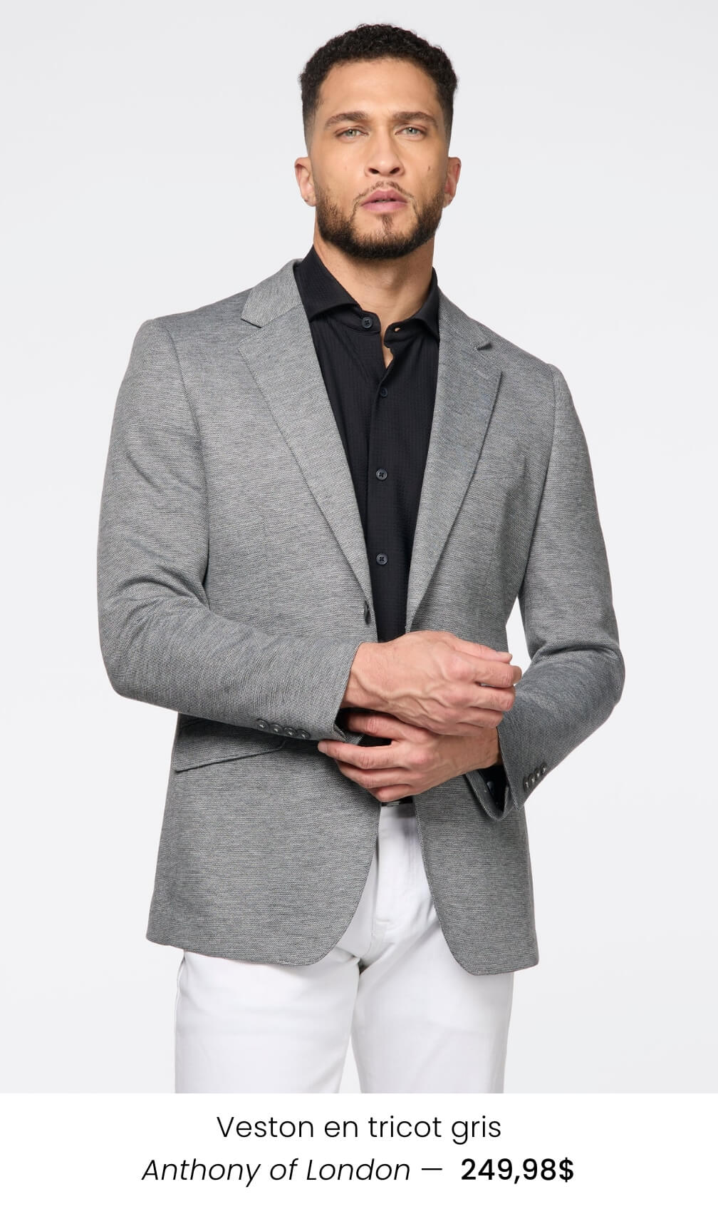 Veston en tricot gris