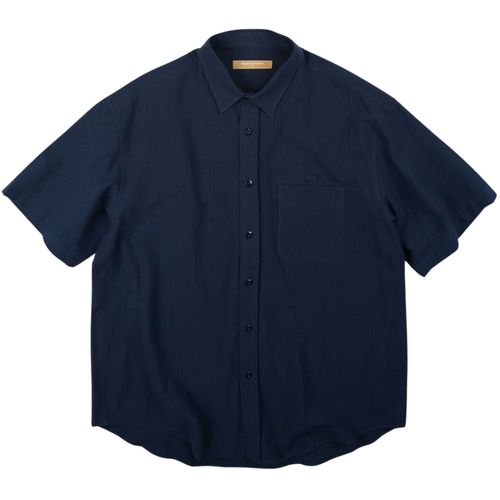 FrizmWORKS OG Dobby Weave Seersucker Half Shirt - Navy