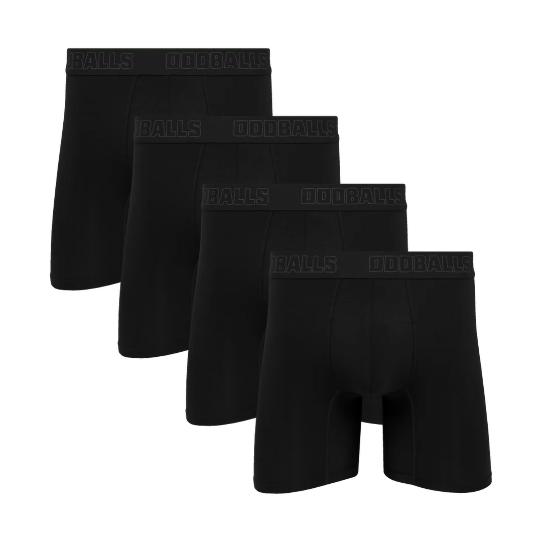 Image of Core Black Bundle - Mens Bamboo Boxer Shorts 4 Pack
