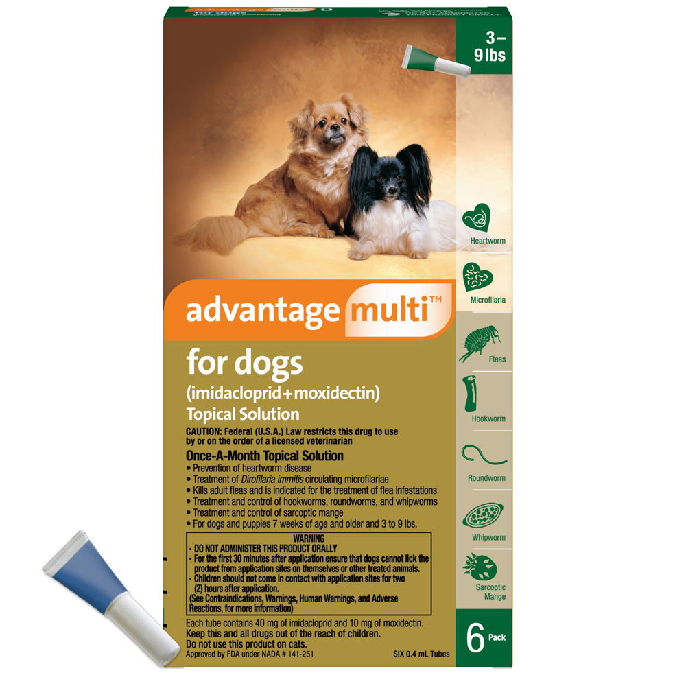 Image of Advantage Multi for Dogs 3-9 lbs.|6-in-1 Heartworm Prevention|Kills Fleas & More|6-Month Supply