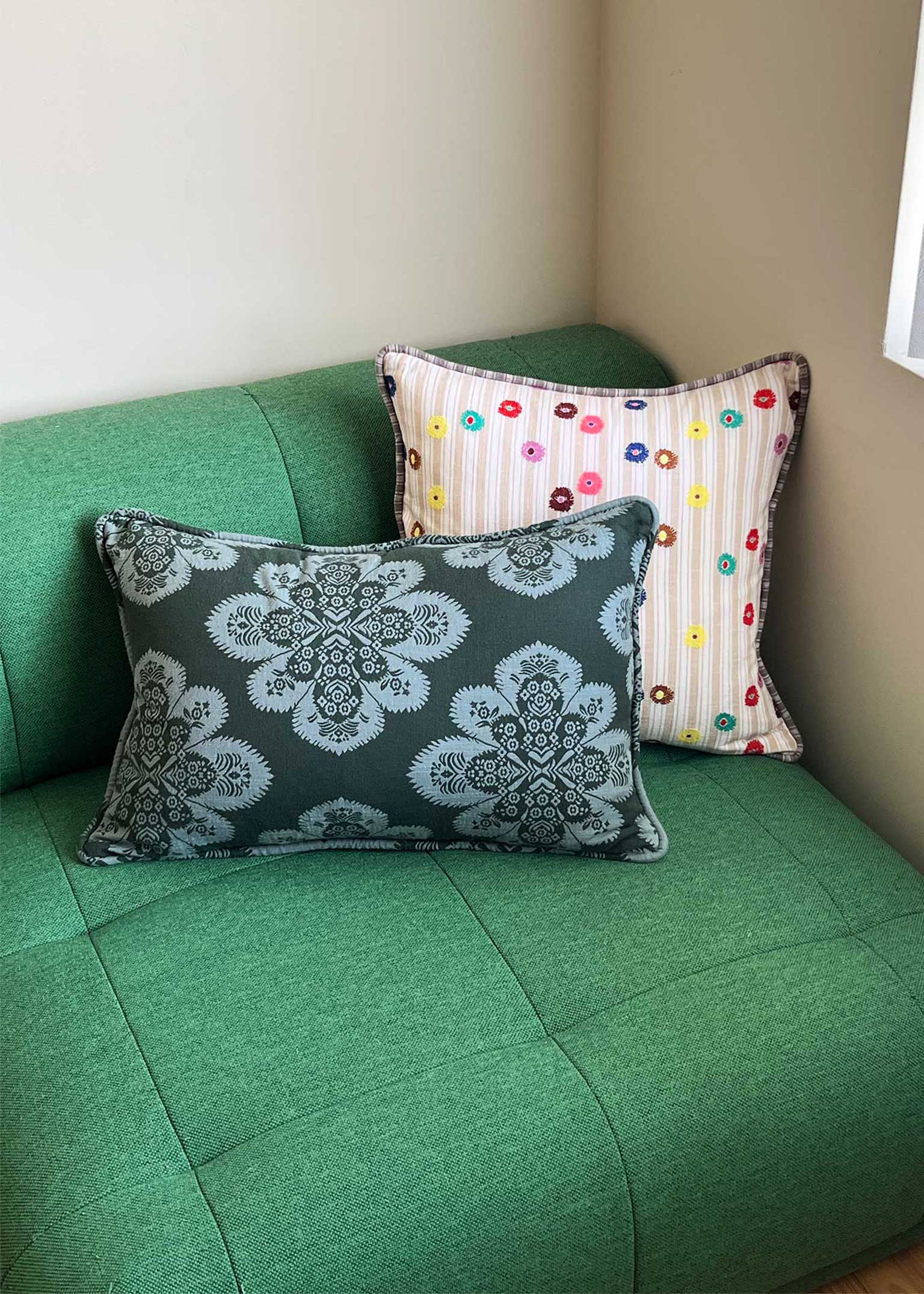 Image of snuggle piped pillow | home | cotswolds