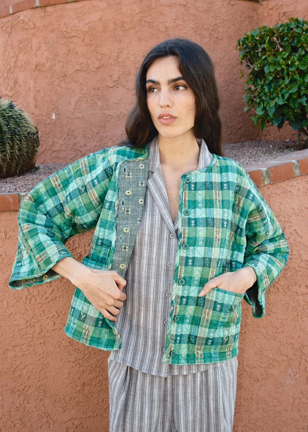 Image of quilted amara cardi | spring 26 | garden