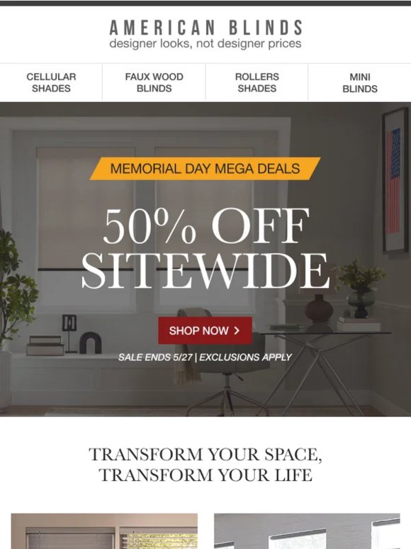 Memorial Day = 50% off (yes, really) 🎉