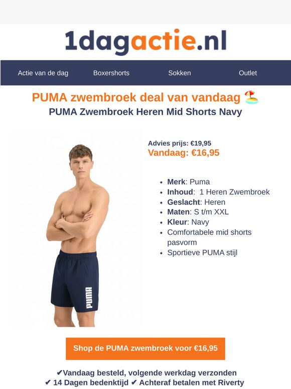 Sportieve PUMA zwembroek nu €16,95