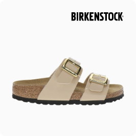Sydney Cushion Buckle Birko-flor patent sandals