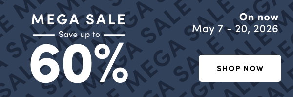 MEGA SALE Save up to 60% On now: May 7 – 20, 2026