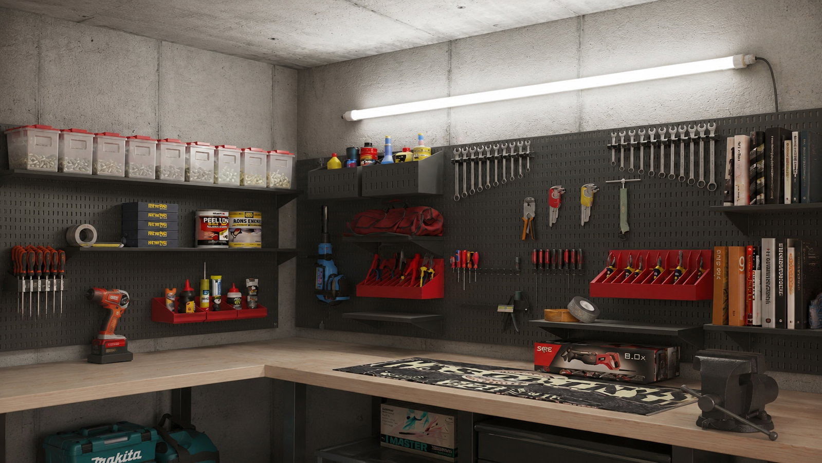 Workshop, lit by the R Series