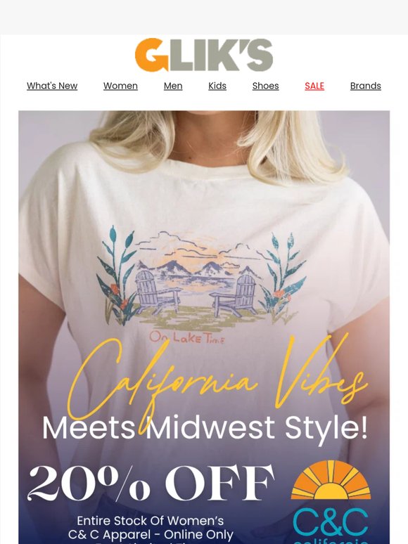 Sun-Soaked Styles ☀️ 20% Off All C&C California