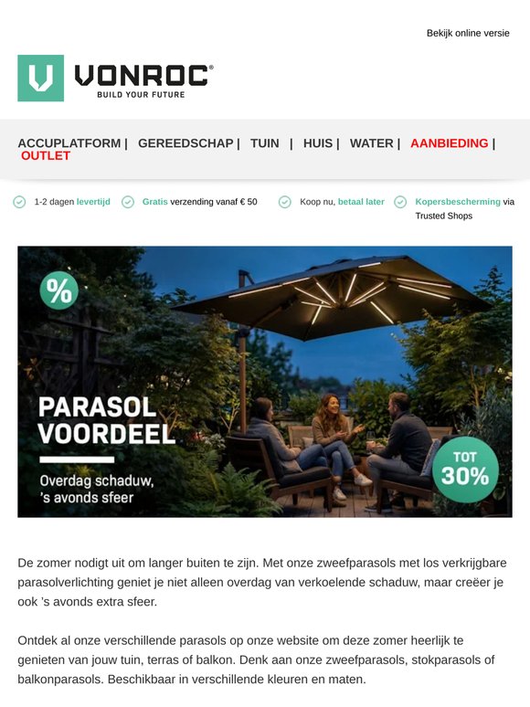 Parasol voordeel: geniet langer buiten 🏖️