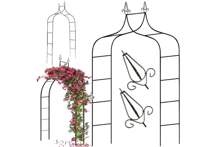 Hagebue i metall for klatreplanter – pergola for roser og dekorativ inngang 265 cm