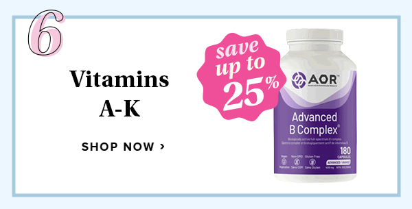 Save up to 25% on Vitamins A-K